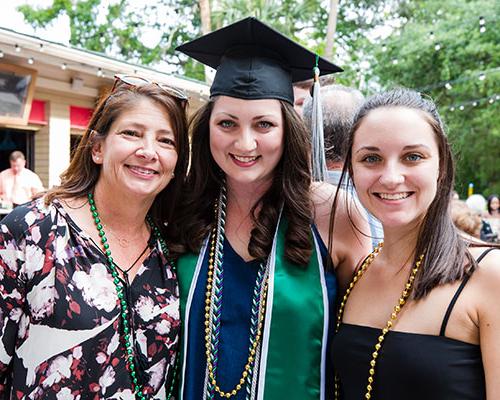 A grad and her family at Senior Stroll.